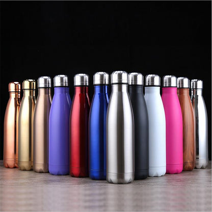 WBS0006 Stainless Steel Cola Shape Vacuum Insulated Flask - 1L (32oz), Perfect for Sports and Outdoor Activities.