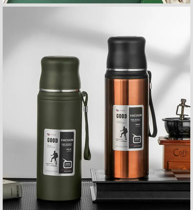 Stainless Steel Thermal Vacuum Insulated Flask - Ideal for Hiking and Camping, 1000ml (32oz) - WBS0001