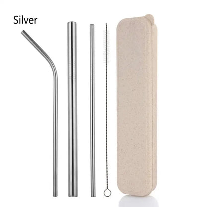 RSS0005 Reusable 304 Metal Stainless Steel Straw Set in box