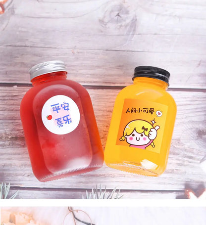 WBK0006 Round Shape Glass Bottles for Beverage Drink - 150ml, 250ml, 350ml, 500ml - Suitable for Juice and Milk