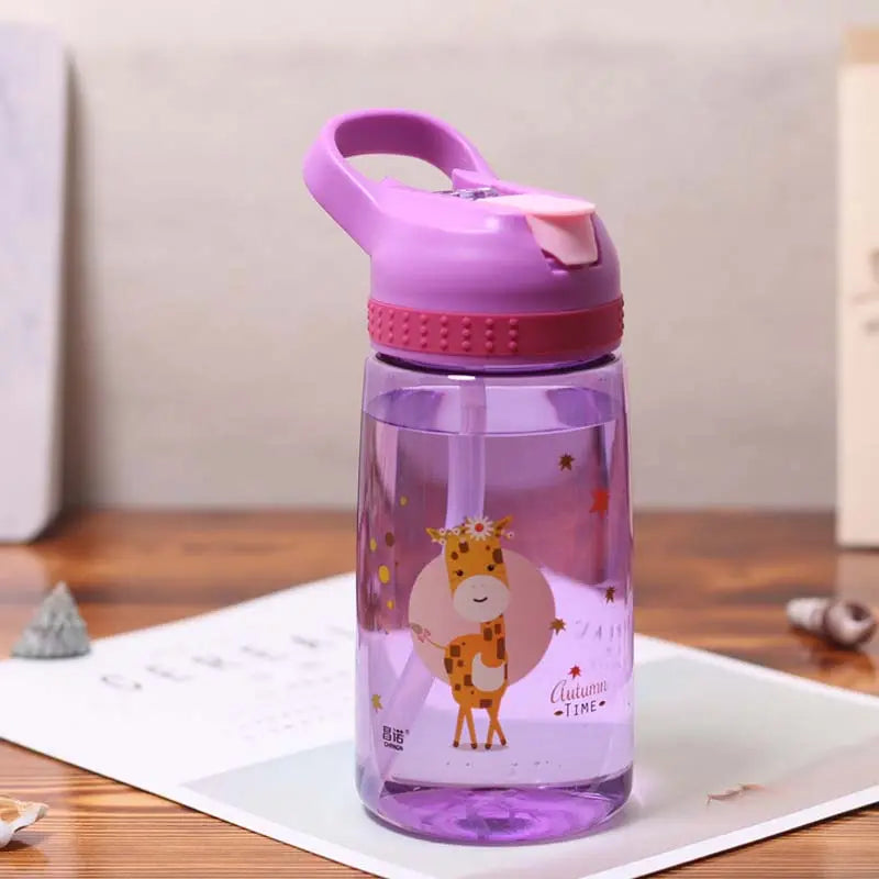 WBP0047 Portable Plastic Water Bottles with Straw for Kids - 500ml
