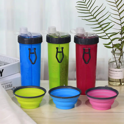 PBF0006 Dual-Purpose Dog Water Bottle with Foldable Bowl - Portable Pet Supplies