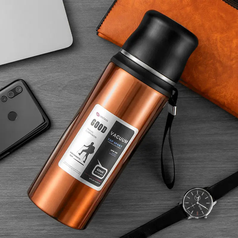 Stainless Steel Thermal Vacuum Insulated Flask - Ideal for Hiking and Camping, 1000ml (32oz) - WBS0001