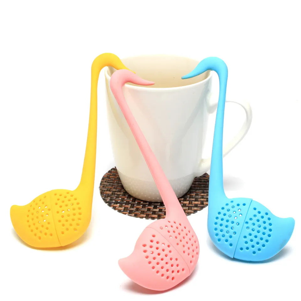Goose Shape Tea Infuser with Long Neck, Green Silicone Tea Strainer & Steeper - MTI0002