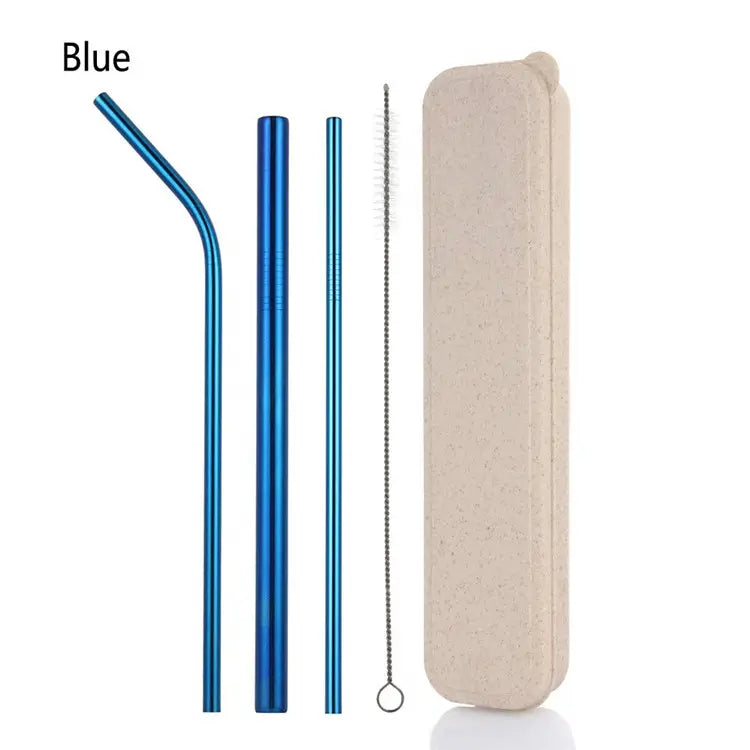 RSS0005 Reusable 304 Metal Stainless Steel Straw Set in box