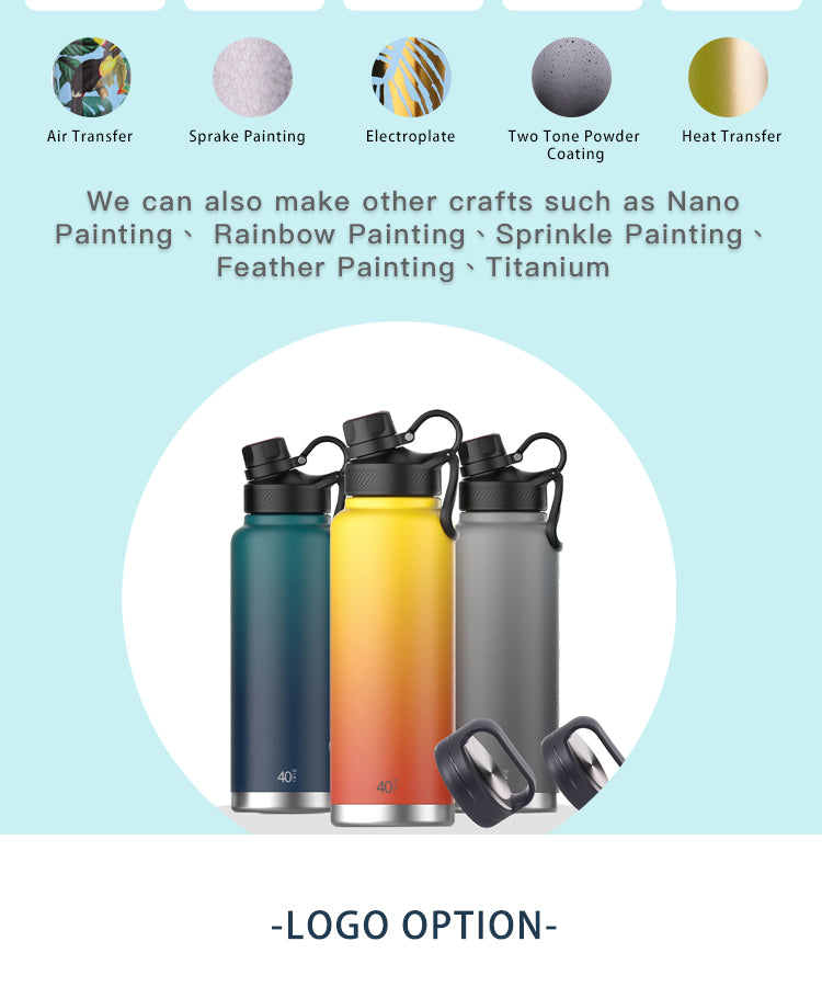 WBS0004 Stainless Steel Vacuum Insulated Flask Thermos - 12oz, 18oz, 24oz, 1L (32oz), 40oz, and 64oz sizes. Best Seller.