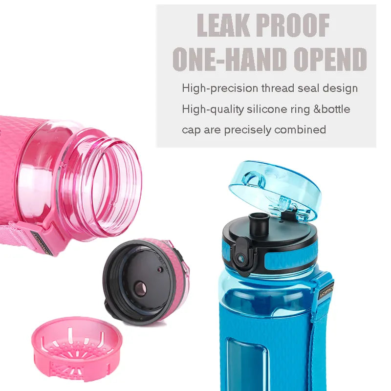 WBP0035 Flip Top Plastic Water Bottle with Strap - 400ml, 520ml, 800ml, 1100ml