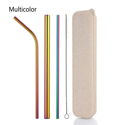RSS0005 Reusable 304 Metal Stainless Steel Straw Set in box