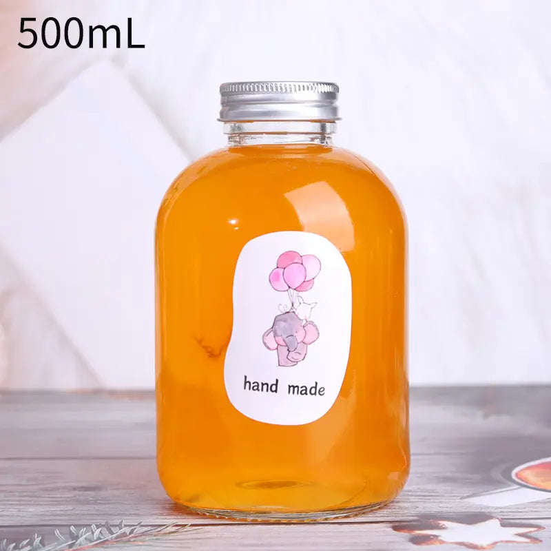 WBK0006 Round Shape Glass Bottles for Beverage Drink - 150ml, 250ml, 350ml, 500ml - Suitable for Juice and Milk