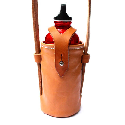 Luxurious Genuine Cow Leather Vintage Bottle Carrier Bag - BCP0015