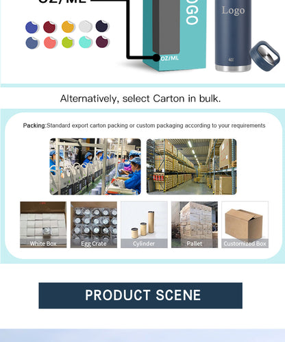 WBS0004 Stainless Steel Vacuum Insulated Flask Thermos - 12oz, 18oz, 24oz, 1L (32oz), 40oz, and 64oz sizes. Best Seller.