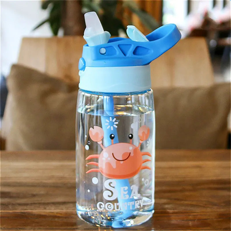 WBP0047 Portable Plastic Water Bottles with Straw for Kids - 500ml