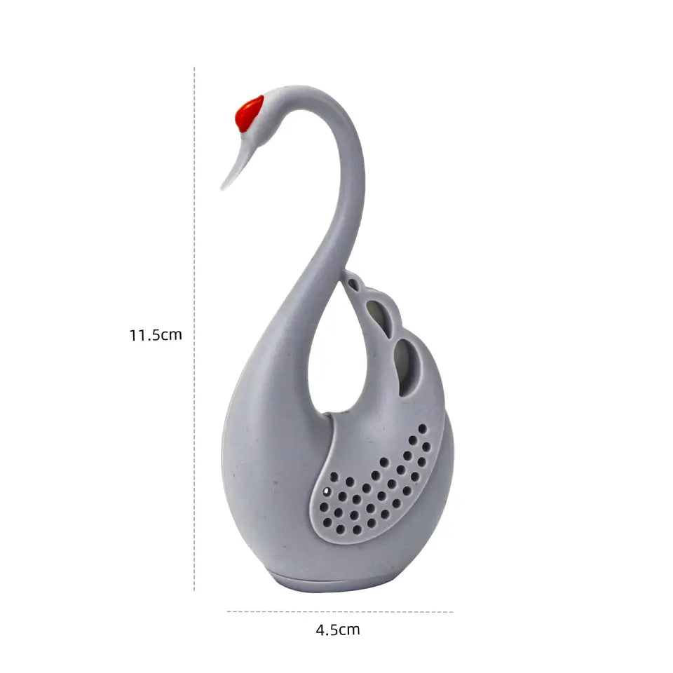 2 paks Swans Love Birds Shape Set of 2 Tea Infuser Loose Leaf Strainer Herbal & Fruit Tea Filter Diffuser Food Grade Silicone in Gray & Blue
