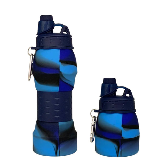 Silicone Collapsible Foldable Bottle for Sports - Camouflage Color, 600ml - WBI0007
