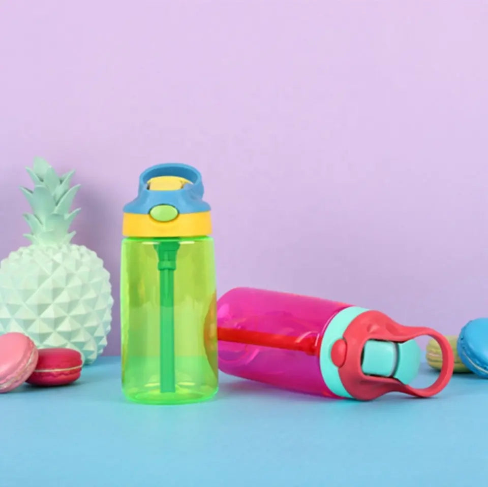 WBP0047 Portable Plastic Water Bottles with Straw for Kids - 500ml