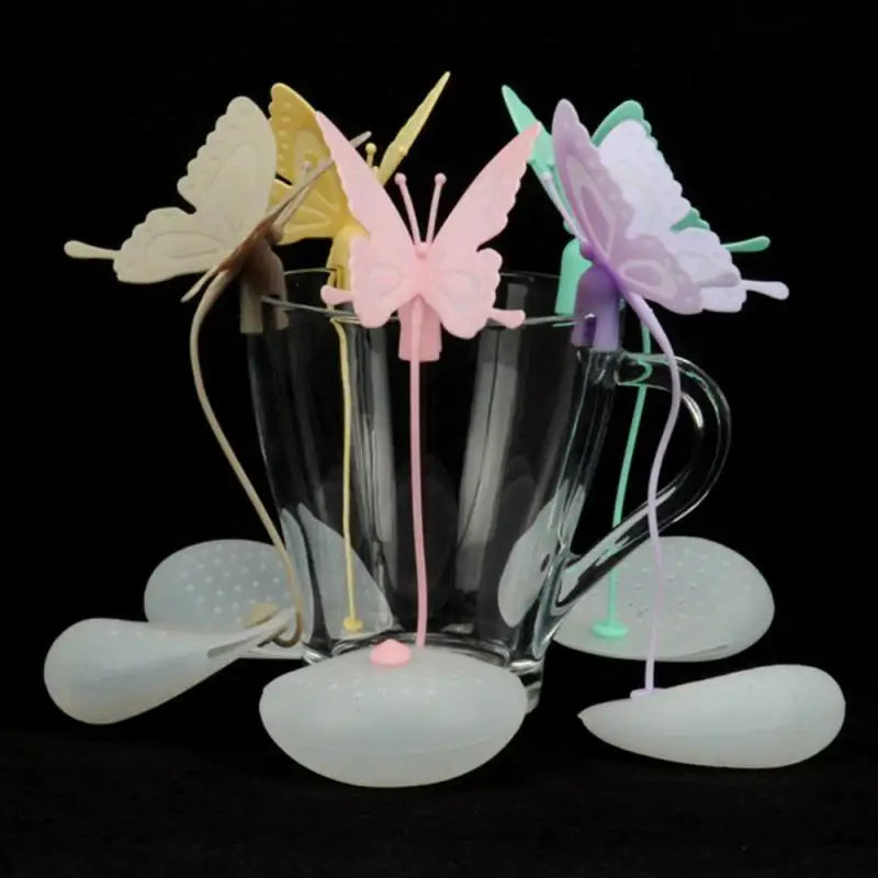 5Pcs Butterfly Shape Silicone Tea Strainer - MTI0003