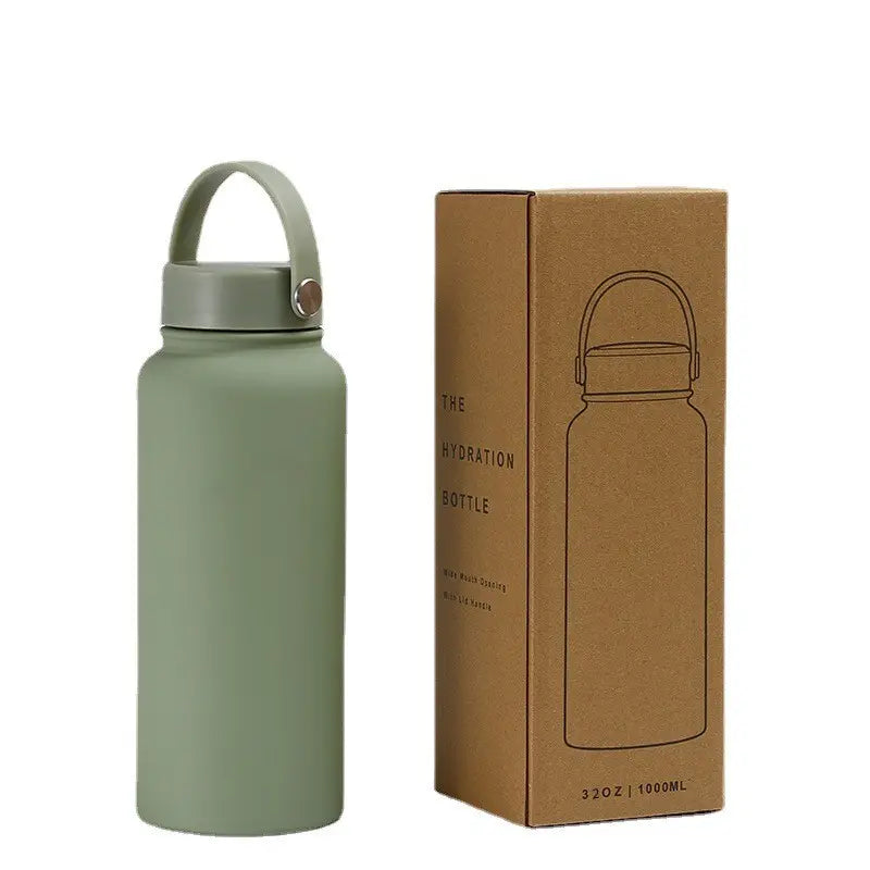 Stainless Steel Vacuum Insulated Flask Thermos with Handle Lid - 1L (32oz) - WBS0005