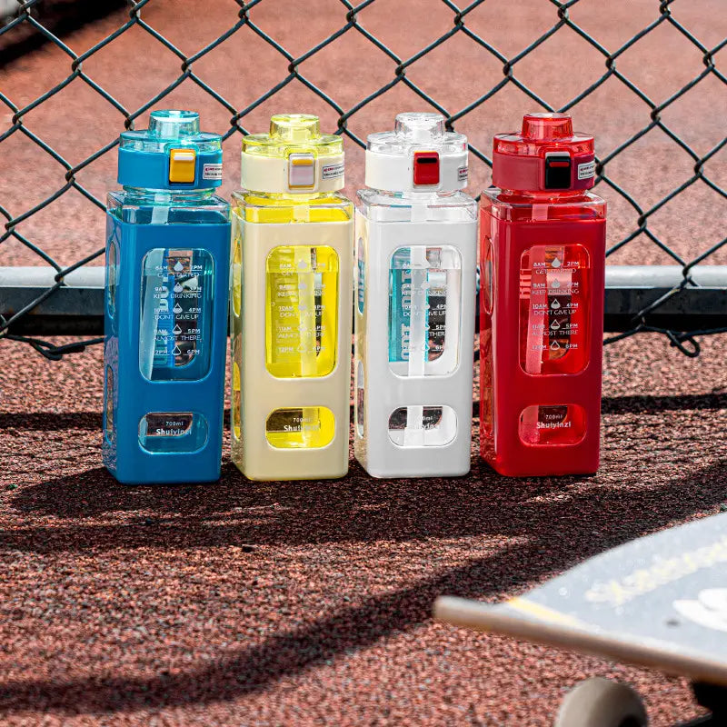 Portable Plastic Bottle with Time Marker for Student Sports, 700ml - WBP0016