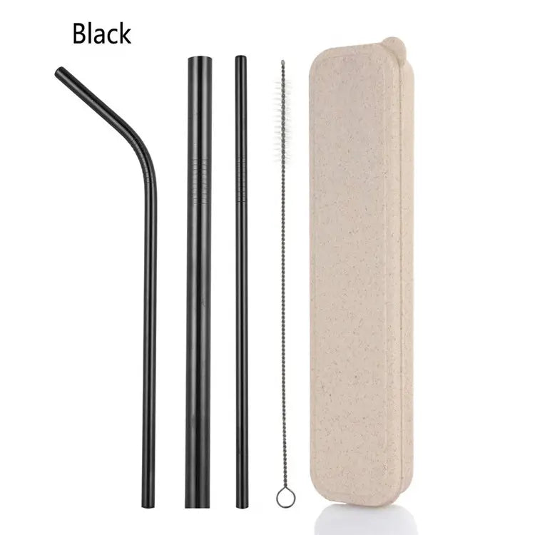 RSS0005 Reusable 304 Metal Stainless Steel Straw Set in box