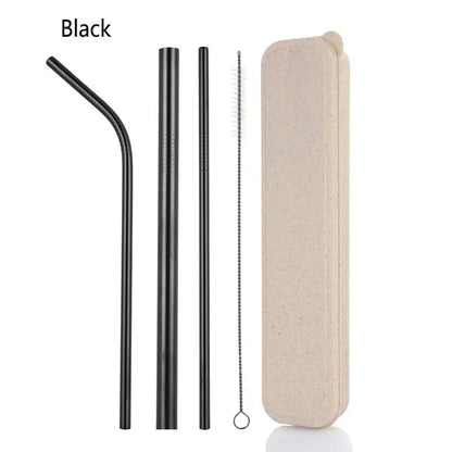 RSS0005 Reusable 304 Metal Stainless Steel Straw Set in box