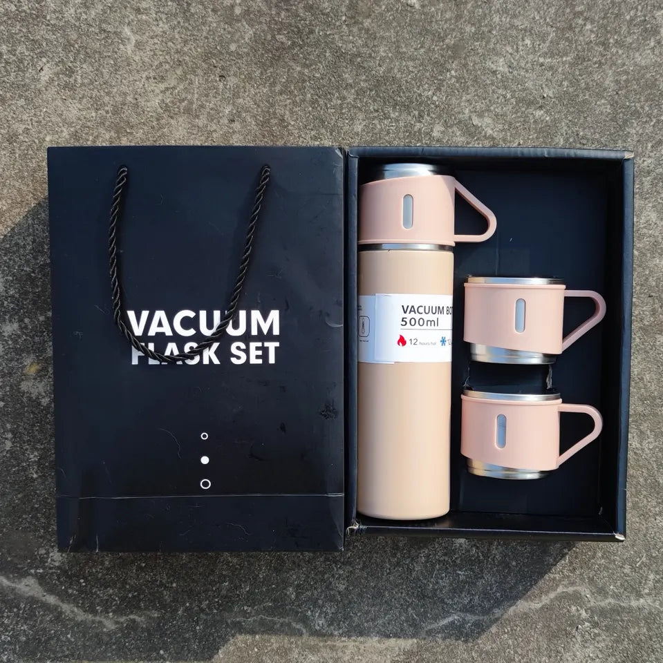 Stainless Steel Vacuum Insulated Flask Thermos Set in Gift Box - 3pcs, 500ml, 750ml - WBS0010