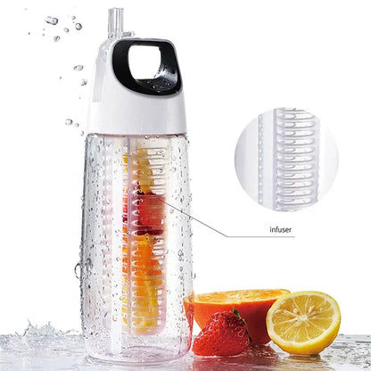 Tritan Plastic Fruit Tea Infuser with Straw for Sports, 700ml - WBP0012