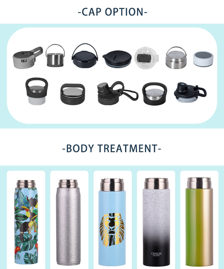 WBS0004 Stainless Steel Vacuum Insulated Flask Thermos - 12oz, 18oz, 24oz, 1L (32oz), 40oz, and 64oz sizes. Best Seller.