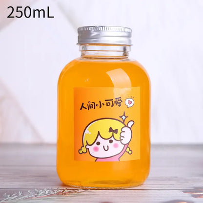 WBK0006 Round Shape Glass Bottles for Beverage Drink - 150ml, 250ml, 350ml, 500ml - Suitable for Juice and Milk