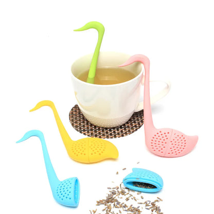 Goose Shape Tea Infuser with Long Neck, Green Silicone Tea Strainer & Steeper - MTI0002
