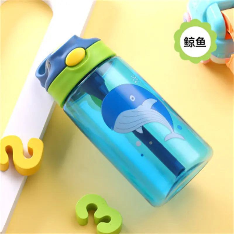 WBP0047 Portable Plastic Water Bottles with Straw for Kids - 500ml