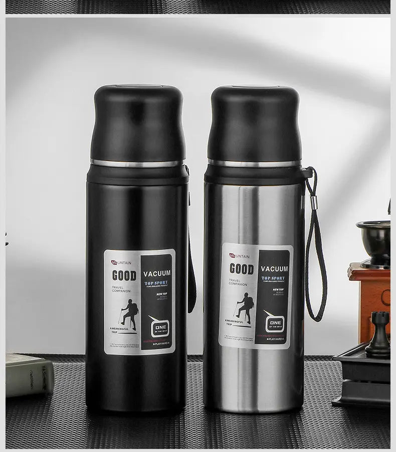 Stainless Steel Thermal Vacuum Insulated Flask - Ideal for Hiking and Camping, 1000ml (32oz) - WBS0001