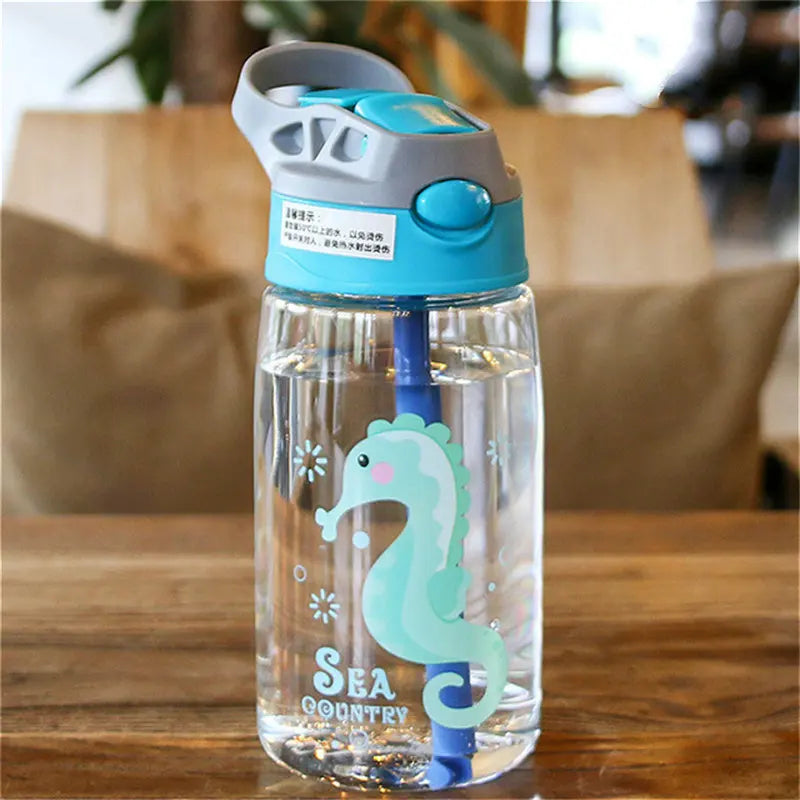 WBP0047 Portable Plastic Water Bottles with Straw for Kids - 500ml