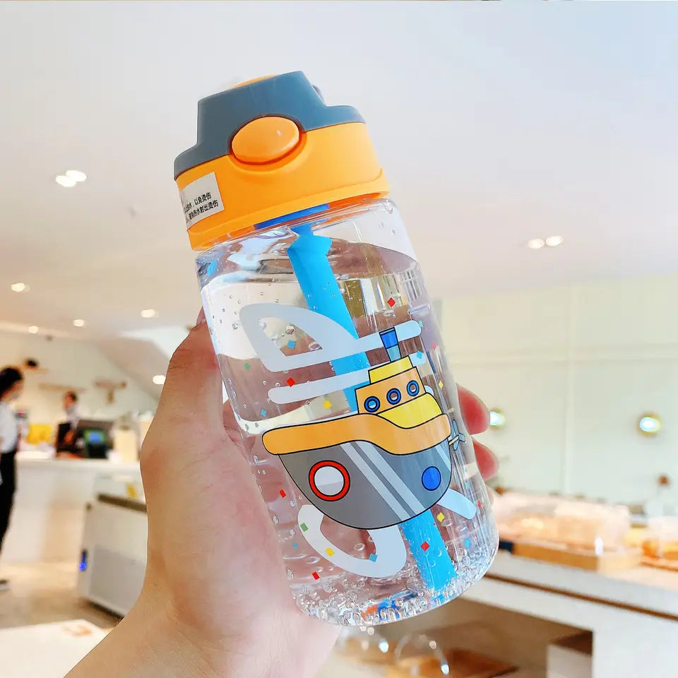 WBP0047 Portable Plastic Water Bottles with Straw for Kids - 500ml