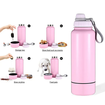 PBF0009 Double Wall Insulated Stainless Steel Water Bottle with Lid - 32oz