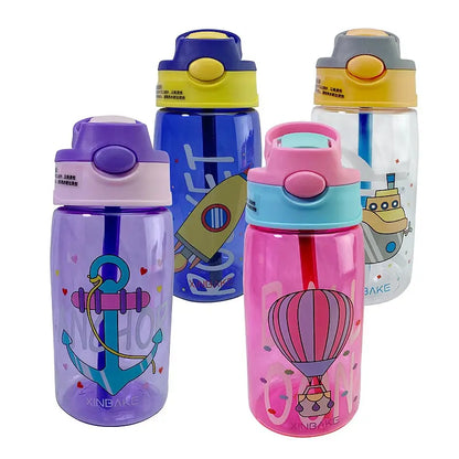 WBP0047 Portable Plastic Water Bottles with Straw for Kids - 500ml