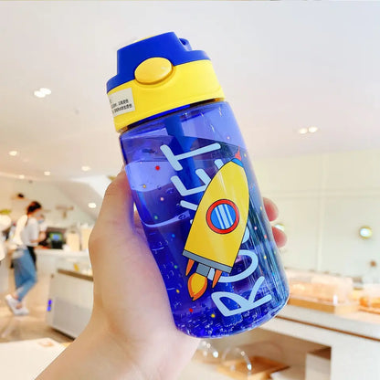 WBP0047 Portable Plastic Water Bottles with Straw for Kids - 500ml