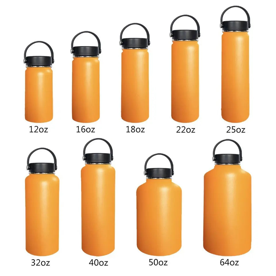 WBS0014 Stainless Steel Water Bottle - Perfect for Sports, Students, Business Gifts - Available in 12oz, 16oz, 18oz, 22oz, 25oz, 1L (32oz), and 40oz sizes