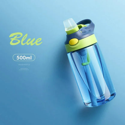 WBP0047 Portable Plastic Water Bottles with Straw for Kids - 500ml