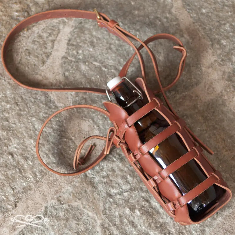 BCP0006 Handmade Genuine Leather Bottle Carrier