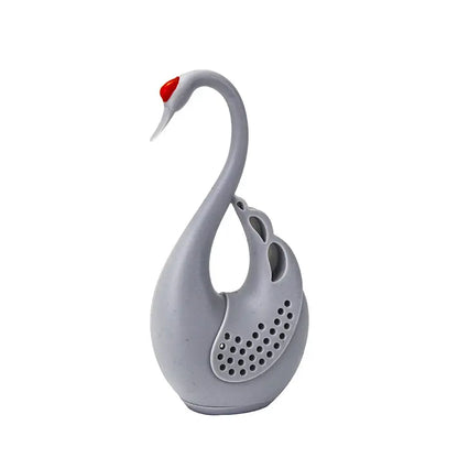2 paks Swans Love Birds Shape Set of 2 Tea Infuser Loose Leaf Strainer Herbal & Fruit Tea Filter Diffuser Food Grade Silicone in Gray & Blue
