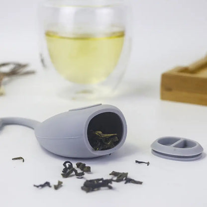 2 paks Swans Love Birds Shape Set of 2 Tea Infuser Loose Leaf Strainer Herbal & Fruit Tea Filter Diffuser Food Grade Silicone in Gray & Blue