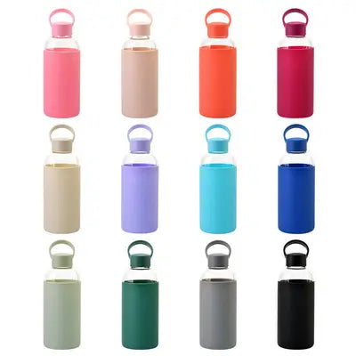 Borosilicate Glass Bottle with Silicone Sleeve, 700ml - WBG0001