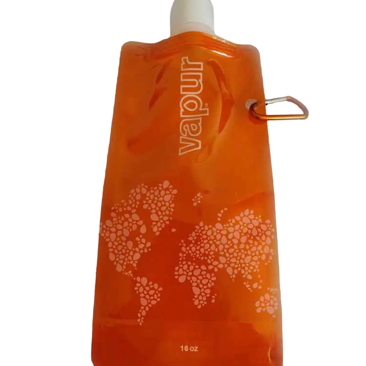 Foldable Water Bag, 480ml (16oz), Eco-Friendly, Portable, Reusable with Carabiner - WBP0029