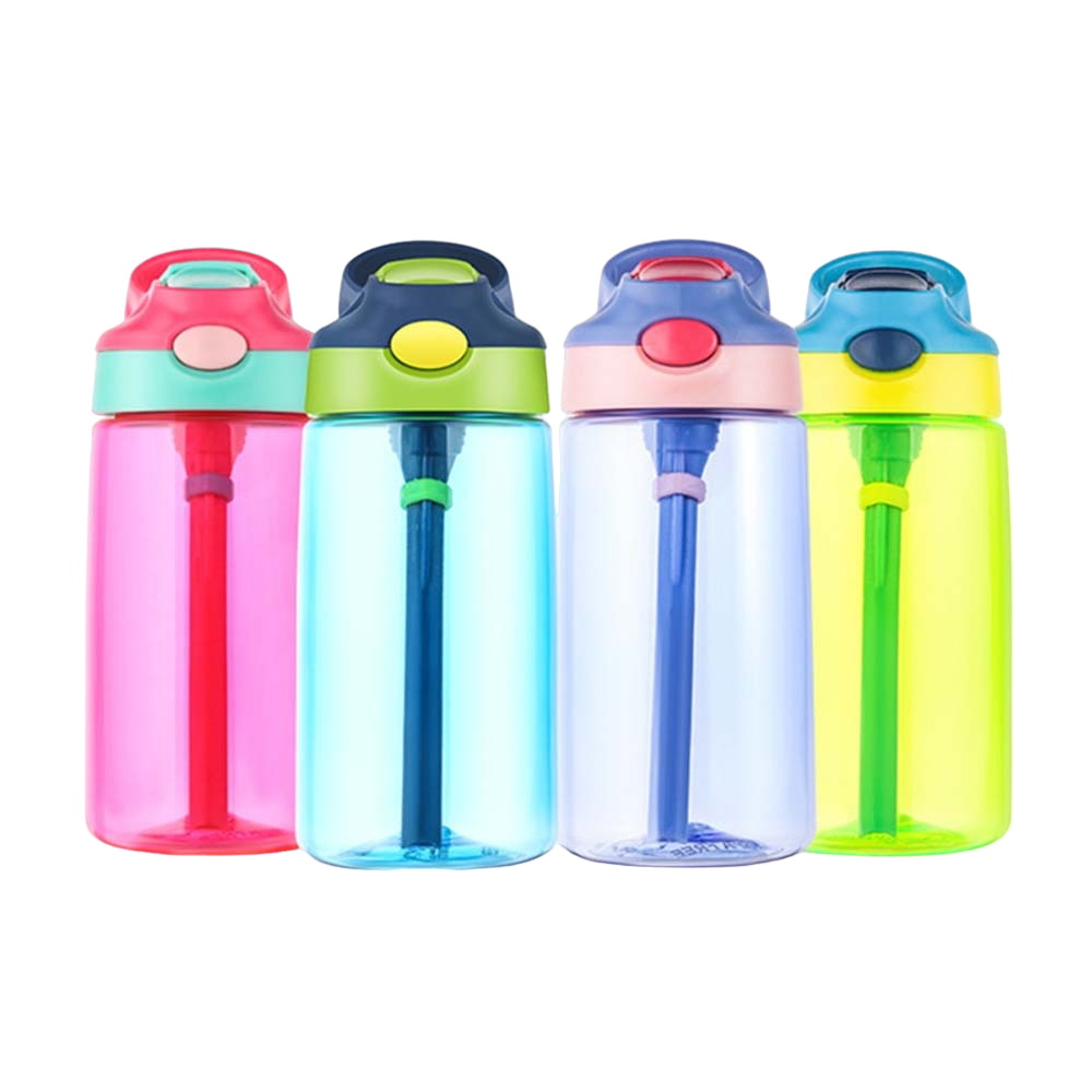 WBP0047 Portable Plastic Water Bottles with Straw for Kids - 500ml