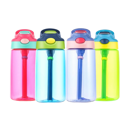 WBP0047 Portable Plastic Water Bottles with Straw for Kids - 500ml