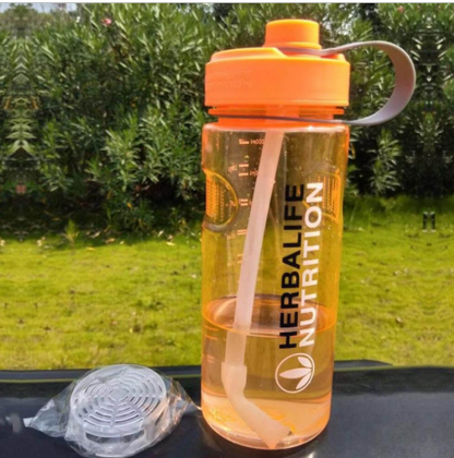 HERBALIFE Plastic Water Bottle with Straw for Camping Sports, 1L - WBP0043