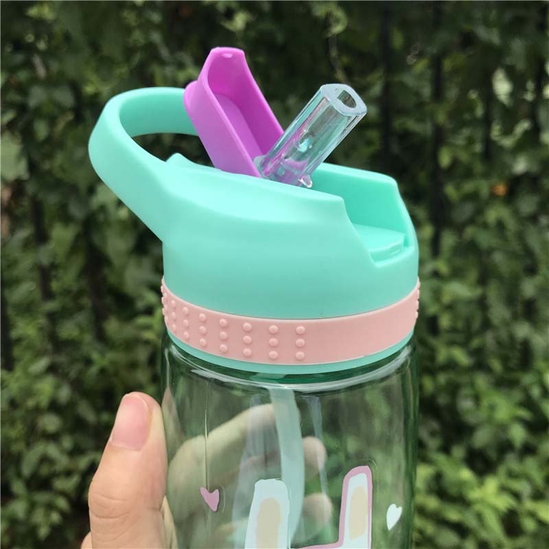 WBP0048 Portable Plastic Water Bottles with Straw for Kids - 450ml