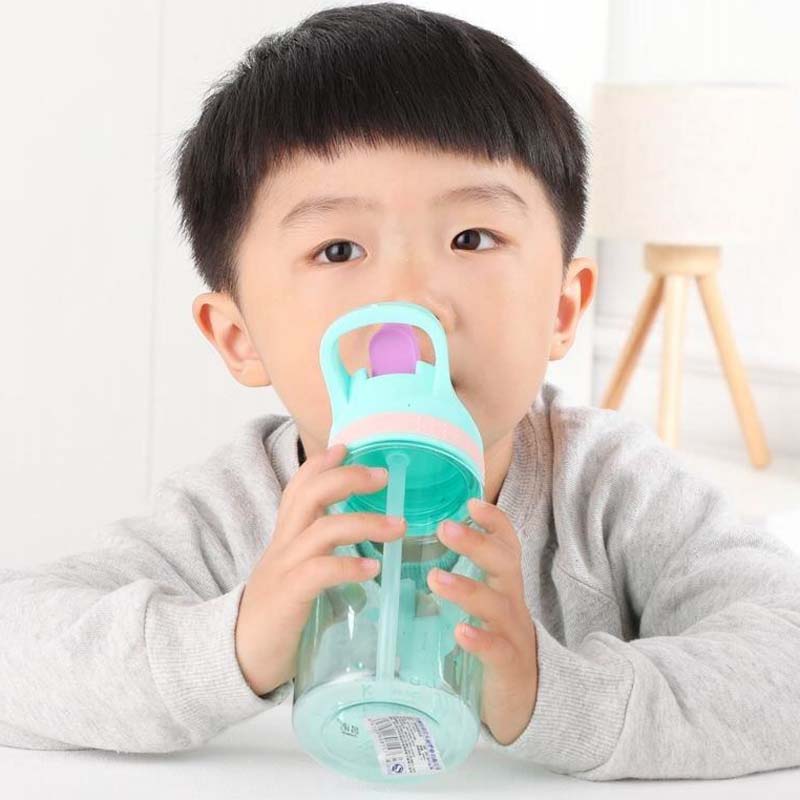 WBP0048 Portable Plastic Water Bottles with Straw for Kids - 450ml