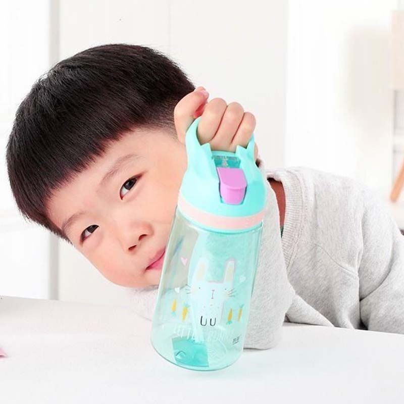 WBP0048 Portable Plastic Water Bottles with Straw for Kids - 450ml