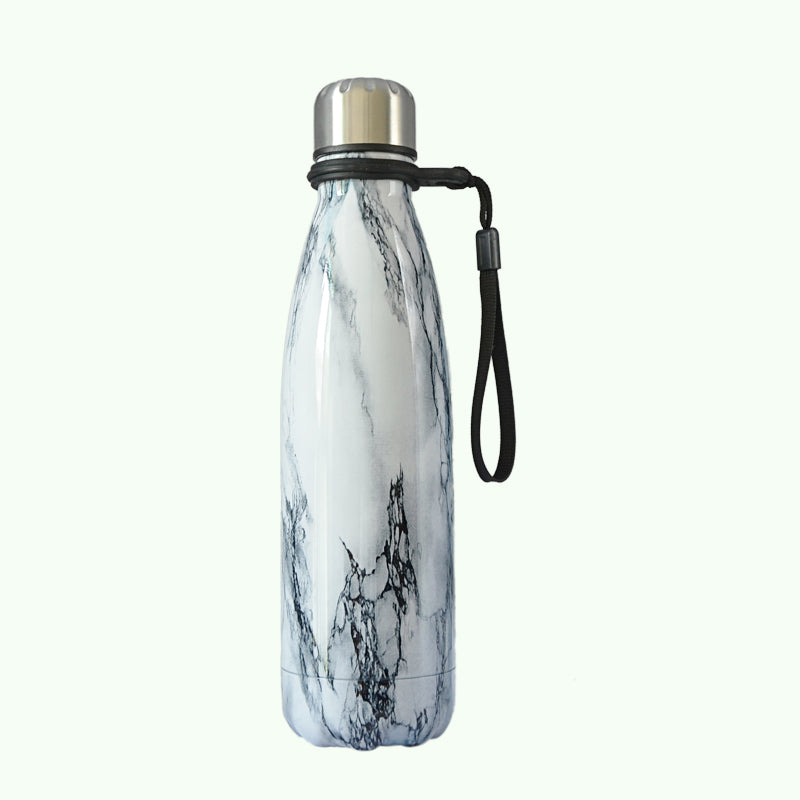 500ml Stainless Steel Double Wall Water Bottle Marble Portable Double Wall PBA Free Vacuum Insualtion Drink Bottle